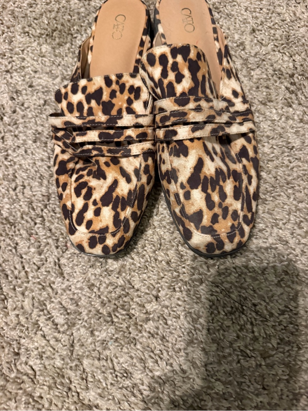 Cato Leopard Print Slip-On Mules - Brown/Black